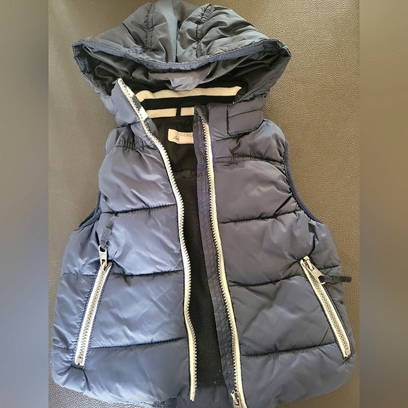 H&M Toddler Puffer Vest with hood Navy - Picture 1 of 2